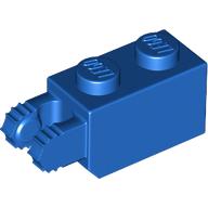 Lego Hinge Brick 1 x 2 Locking with 2 Fingers Vertical End, 9 Teeth / Blue