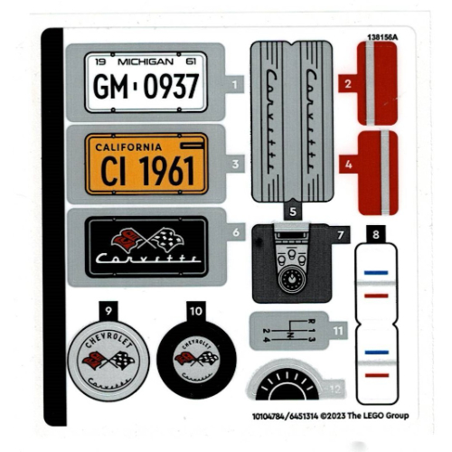 Lego Sticker Sheet for Set 10321-1 / [No Color/Any Color]