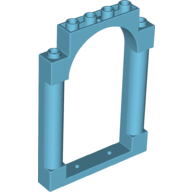 Lego Panel 1 x 6 x 7 with 2 Columns and Arch / Medium Azure