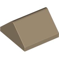 Lego Brick Sloped 45° 2 x 2 Double / Dark Tan