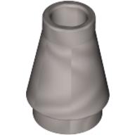 Lego Cone 1 x 1 [No Top Groove] / Pearl Light Gray