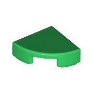 Lego Tile Round 1 x 1 Quarter / Green