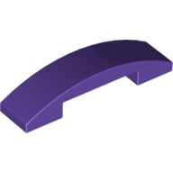 Lego Brick Curved 4 x 1 Double with No Studs / Dark Purple
