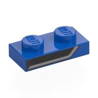 Lego Plate 1 x 2 with Black, Dark Bluish Grey Air Intake Print