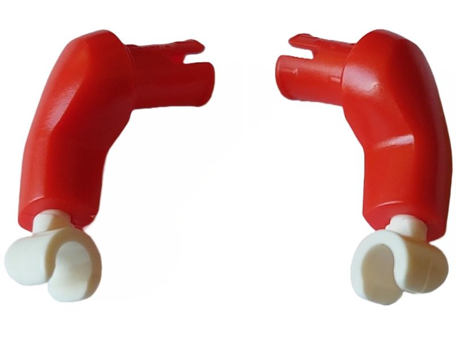 Lego Arm Large with Pin, (Matching Left and Right) Pair with White Hands