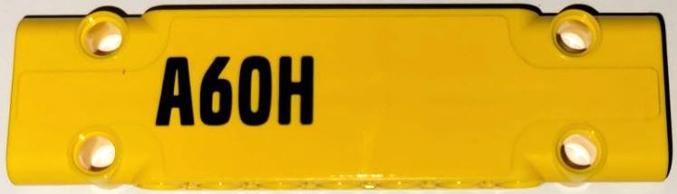 Lego Technic, Panel Plate 3 x 11 x 1 with Black 'A60H' Pattern Model Left Side (Sticker) - Set 42114 / Yellow
