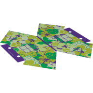 Lego Tent with Jungle Leaves with Dark Purple Trim Print / White