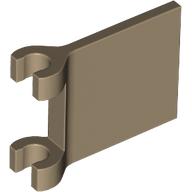 Lego Flag 2 x 2 Square, Flared Clip Edge [Thick Clips] / Dark Tan