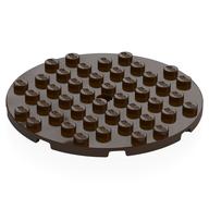 Lego Plate Round 8 x 8 / Dark Brown