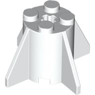 Lego Brick Round 2 x 2 x 2 with Axle Hole and Fins / White