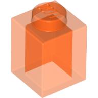 Lego Brick 1 x 1 / Trans-Neon Orange