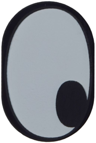 Lego Tile, Round 2 x 3 Oval with White Eye with Pupil Corner Pattern Model Right Side / Black