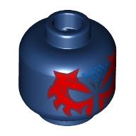 Lego Minifig Head Spider-Man, Red Eye Mask, Blue Dots / Dark Blue