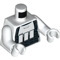 Lego Torso Armor with Black Straps Print, White Arms and Hands