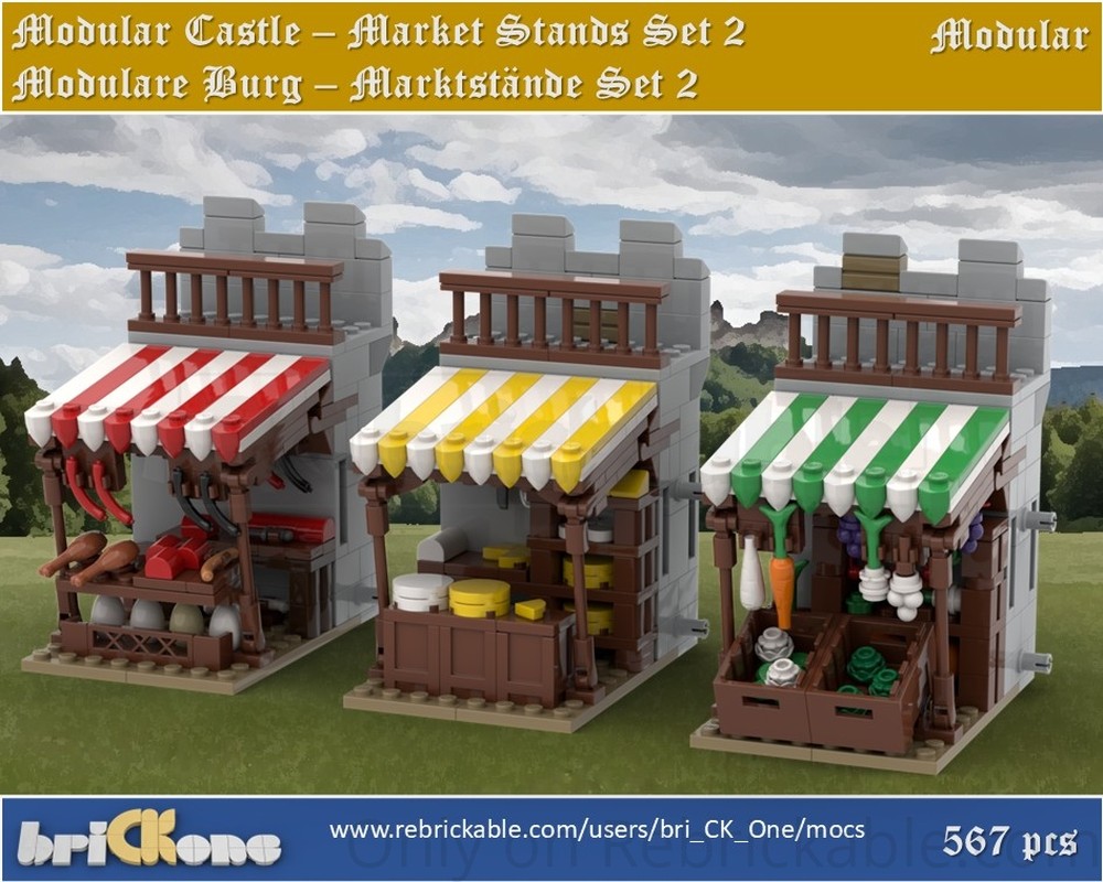 Lego Modular Castle Market Stands Set 2 - Marktstände Set 2