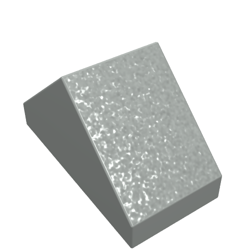 Lego Brick Sloped 45° 2 x 1 Double with Ovoid Bottom Pin / Light Gray