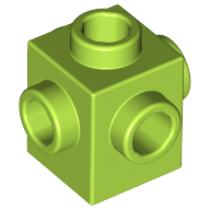 Lego Brick Special 1 x 1 Studs on 4 Sides / Lime