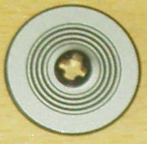Lego Technic, Disk 3 x 3 with Black Rings on Silver Background Pattern (Sticker) - Set 8007 / Black