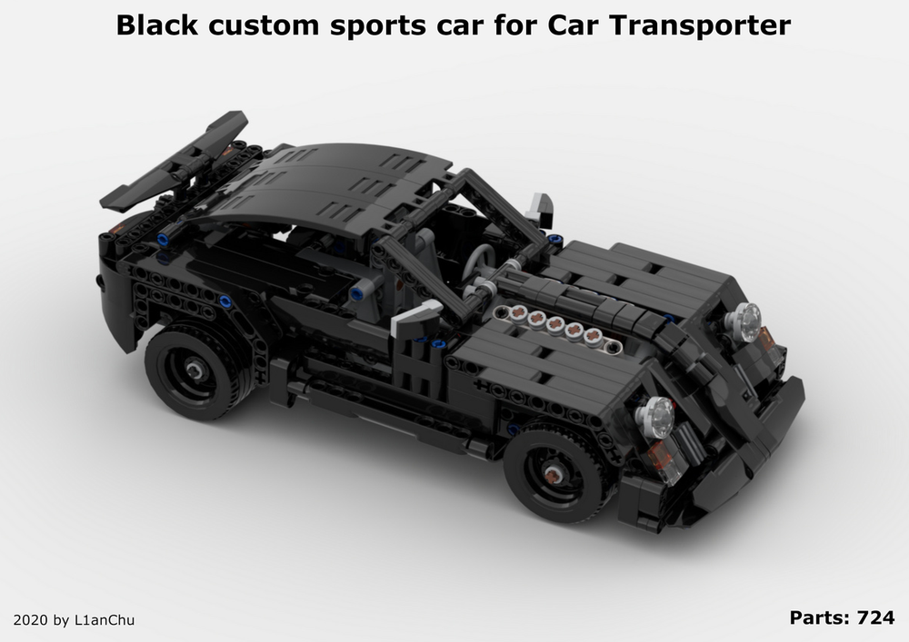 Lego Black custom sports car for Car Transporter