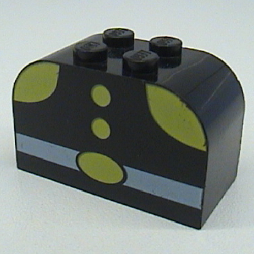 Lego Brick Curved 2 x 4 x 2 Double with Fireman Torso Print