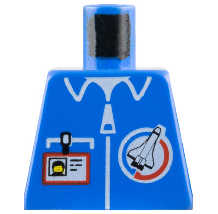 Lego Torso Launch Command Logo, Zipper and ID Badge Pattern / Blue