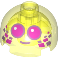 Lego Brick Round 2 x 2 Dome Top with Large Purple Eyes and Squares Print