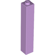 Lego Brick 1 x 1 x 5 with Solid Stud / Lavender