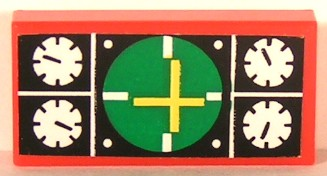 Lego Tile 1 x 2 with Avionics Green Pattern (Sticker) - Sets 8429 / 8812