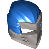 Lego Wrap with Armor Mask Flat Silver Pattern / Blue