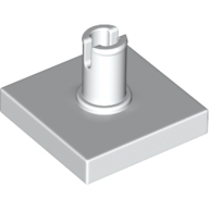 Lego Tile Special 2 x 2 with Top Pin [Squared Holes] / White