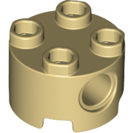 Lego Brick Round 2 x 2, Pin Holes / Tan