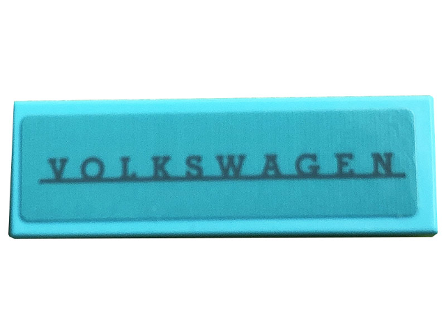 Lego Tile 1 x 3 with 'VOLKSWAGEN' Pattern (Sticker) - Set 10279