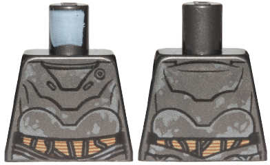Lego Torso SW RA-7 with Peeling Paint Pattern 2 / Pearl Dark Gray