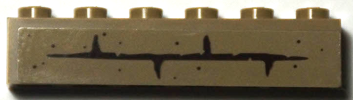 Lego Brick 1 x 6 with Bricks and Dark Brown Mortar Pattern (Sticker) - Set 70422 / Dark Tan