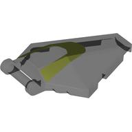 Lego Windscreen 6 x 4 x 1 Hexagonal with Handle with Olive Green Stripe Print