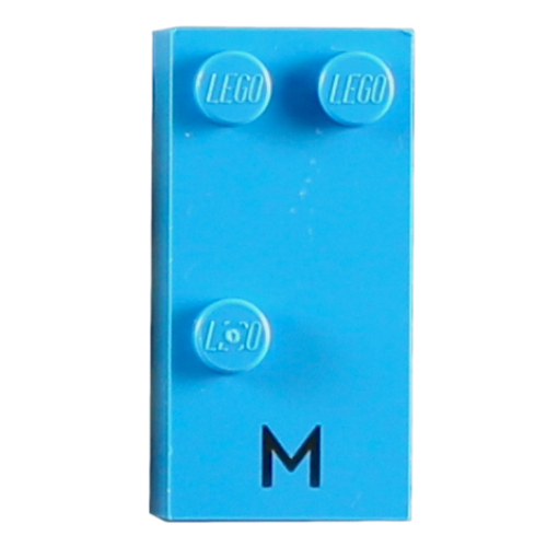 Lego Braille Brick 2 x 4 with 3 Studs ⠍ and 'M' Print