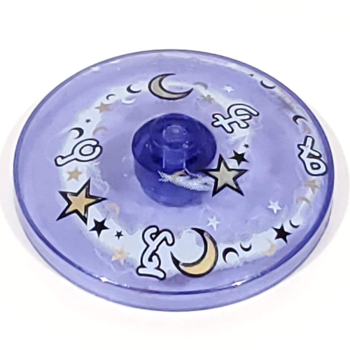 Lego Dish 4 x 4 Inverted [Radar] with Swirl Magical Print