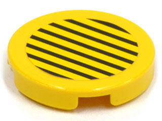 Lego Tile, Round 2 x 2 with Thin Black Stripes Pattern (Sticker) - Sets 6557 / 6599