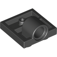 Lego Plate Special 2 x 2 with 1 Pin Hole [Complete Underside Rib] / Black