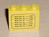 Lego Stickered Assembly 3 x 1 x 2 with Bus Schedule Pattern (Sticker) - Set 379-1
