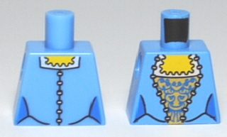 Lego Torso Pirate Female Corset with Gold and Blue Pattern / Medium Blue