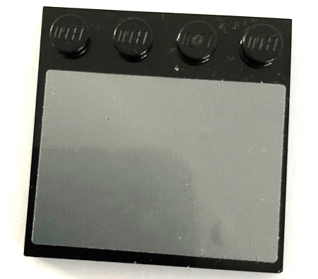 Lego Tile, Modified 4 x 4 with Studs on Edge with Silver Surface Pattern (Sticker) - Set 42096