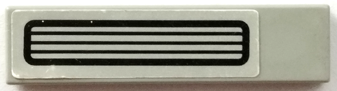 Lego Tile 1 x 4 with Black Grille Pattern (Sticker) - Set 5542 / Light Gray