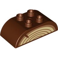 Lego Duplo Brick 2 x 4 Curved Top with Wood Print