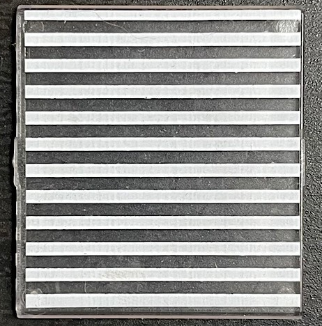 Lego Glass for Window 4 x 4 x 3 Roof with 12 White Stripes Pattern (Sticker) - Set 6380