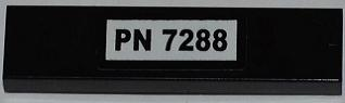 Lego Tile 1 x 4 with 'PN 7288' Pattern (Sticker) - Set 7288 / Black