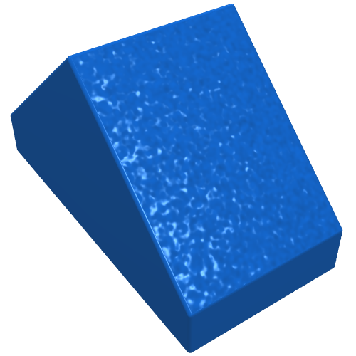 Lego Brick Sloped 45° 2 x 1 Double without Bottom Pin / Blue