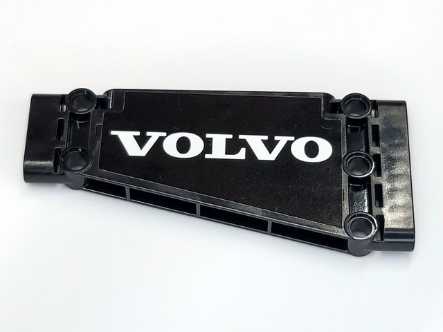 Lego Technic, Panel Plate 5 x 11 x 1 Tapered with White 'VOLVO' Pattern Model Right Side (Sticker) - Set 42081 / Black