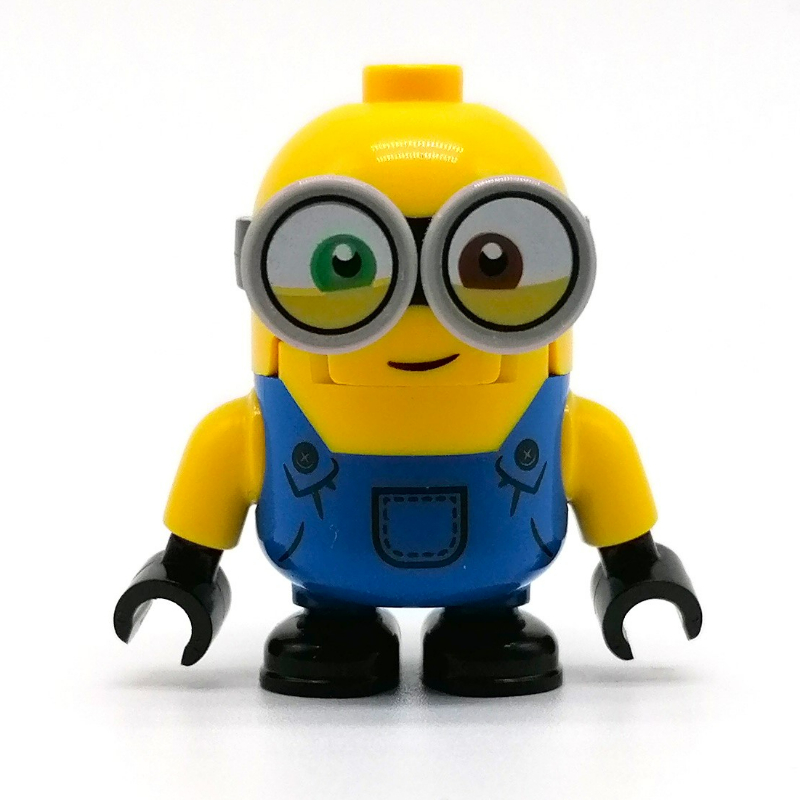 Lego Minion Bob - Blue Overall, Half Closed Eyes
