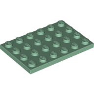 Lego Plate 4 x 6 / Sand Green